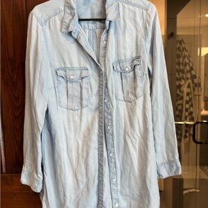 Light Blue denim Button-Up dress